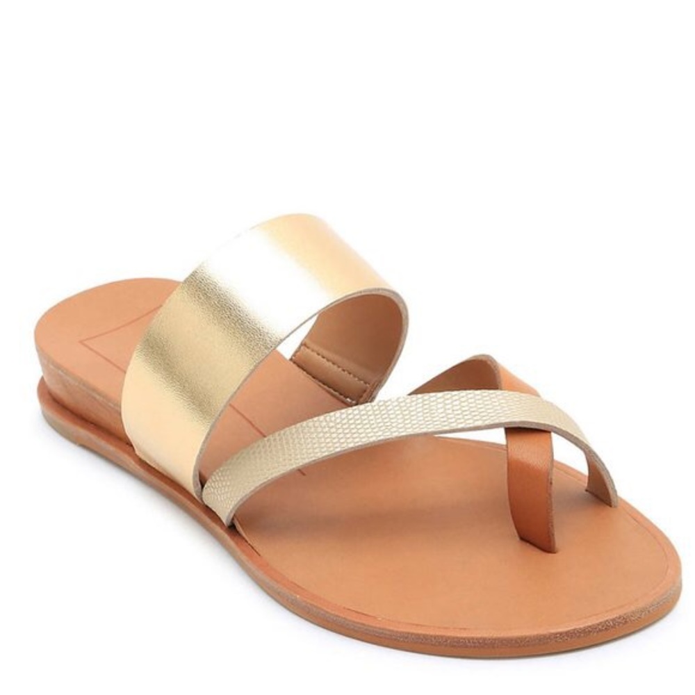 Dolce Vita Paddy Metallic Wedge Slip On Sandals